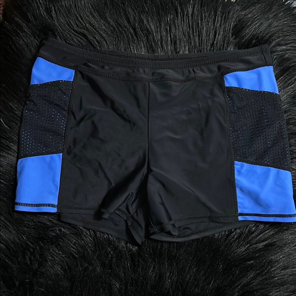 Black and Blue Swim Shorts M